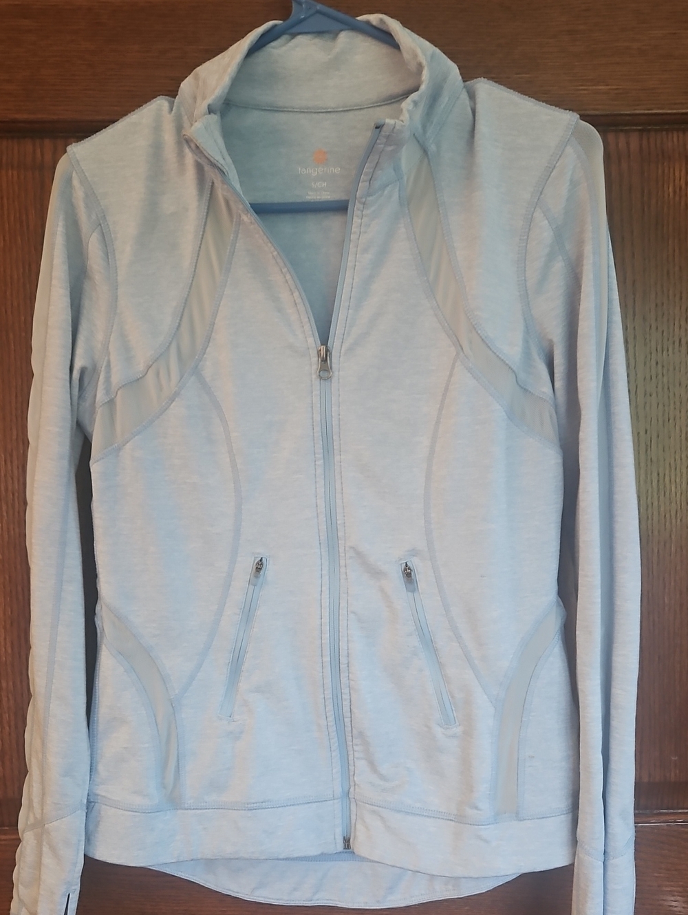 Tangerine Heather Light Blue Full-Zip Hoodie